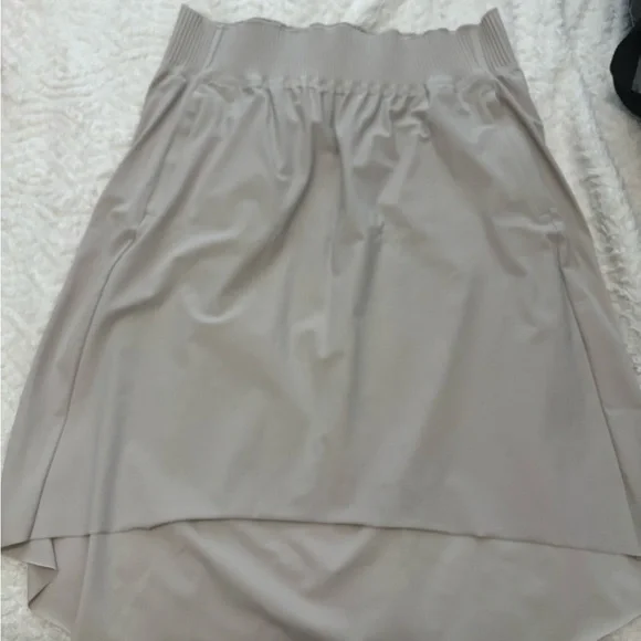 Athleta Tan A-Line High-Low Skirt Casual Knee-Length - Picture 3 of 4